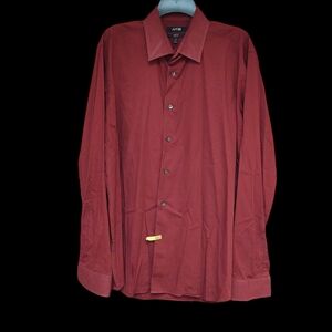 EUC Apt. 9 Mens Maroon Dress Shirt Size 17.5/36/37